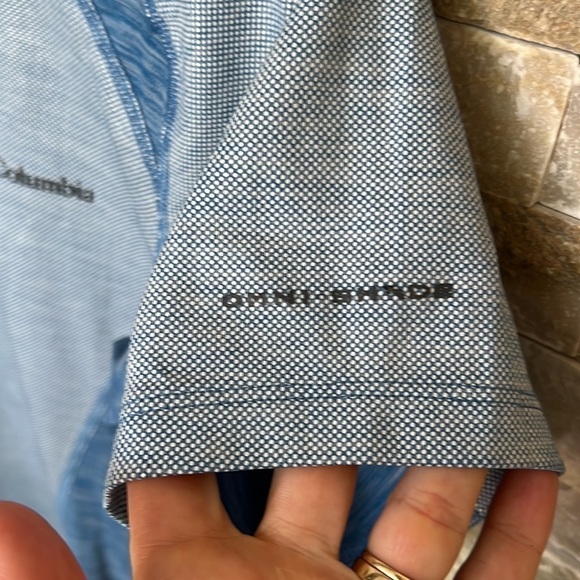 Columbia Blue Omni-Shade UPF 50 Solar Chill Short Sleeve Tee M - Picture 6 of 10